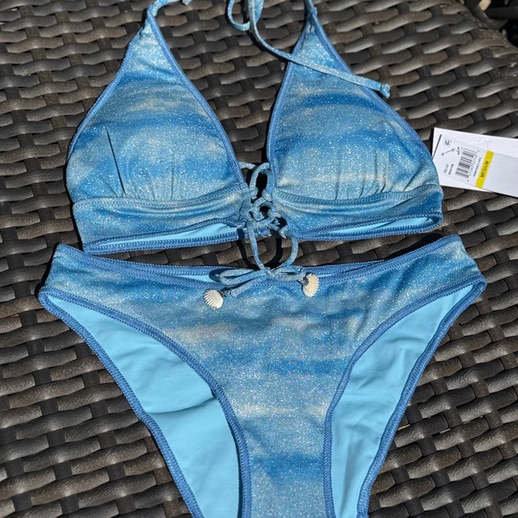 BECCA Sparkling Blue Bikini - Size S/M - NWT - Picture 3 of 16